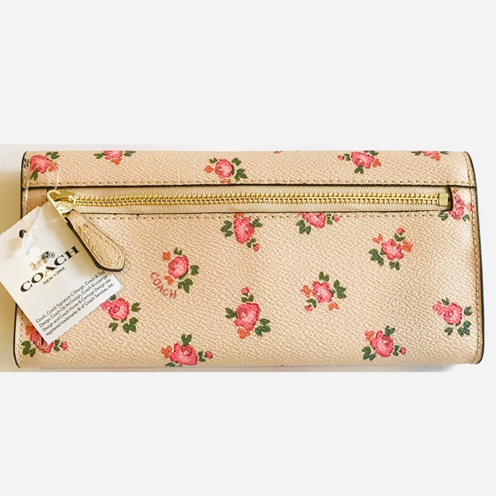 Coach Tossed Peonies Wallet In Blush Pink - Picture 7 of 7